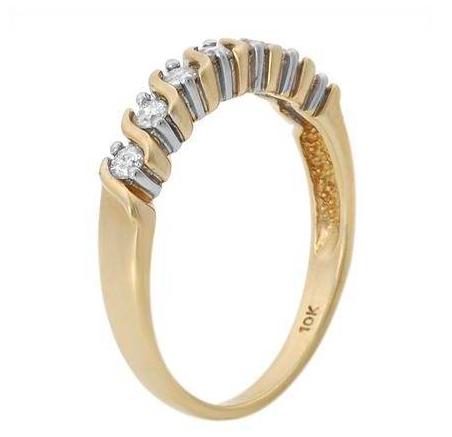 GENUINE DIAMOND 7-STONE CHANNEL RING IN 10K GOLD